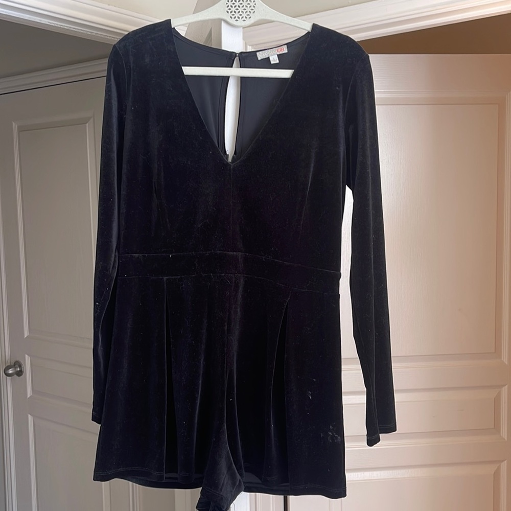 Gianni Bini Black Velvet Romper